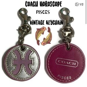 Coach Pisces ♓️ Horoscope Keychain Vintage Fob